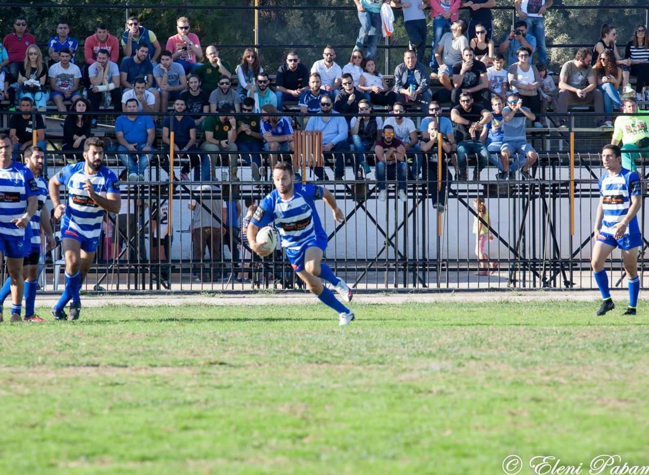 Johny in action for Greece - photo from Albania RL
