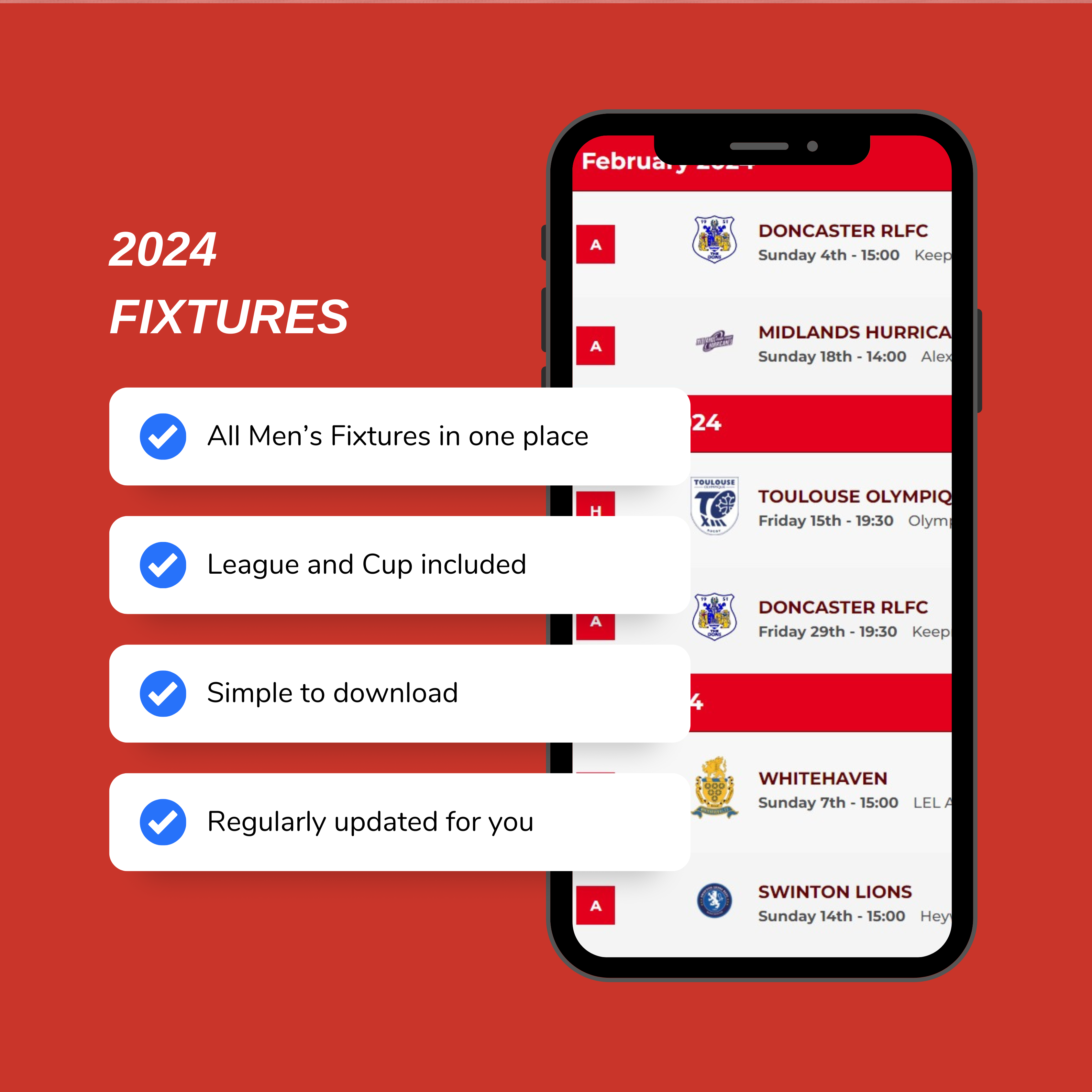 Download Fixtures to your Calendar
